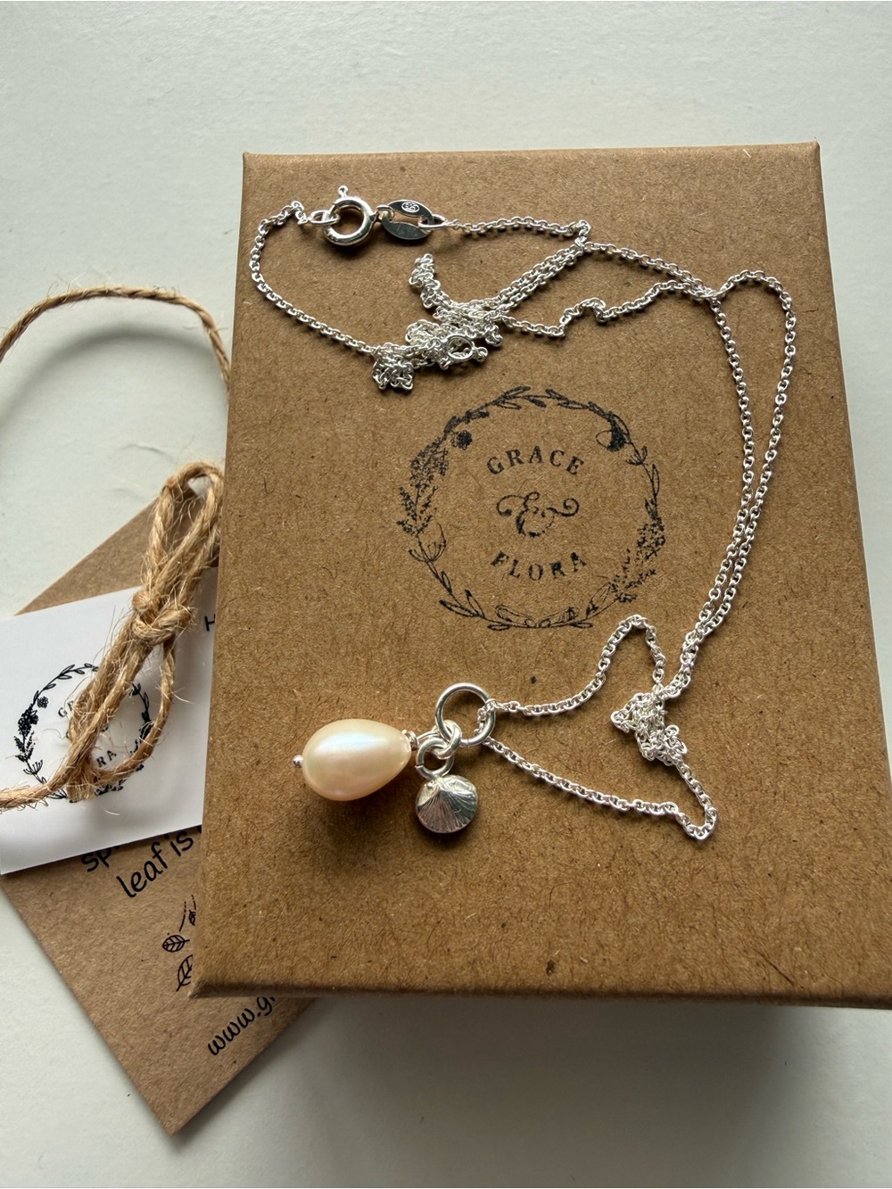 Grace and Flora Sterling Silver Pearl & Seashell Necklace